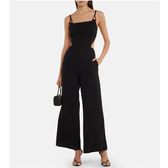 Jonathan Simkhai Pants - NWT JONATHAN SIMKHAI Mabel Cotton Cutout Jumpsuit XS Black